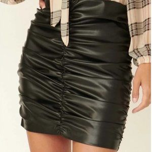 NWT Promesa Faux Leather Ruched Skirt